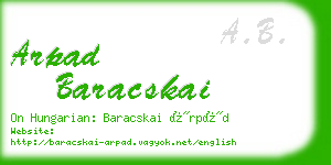 arpad baracskai business card